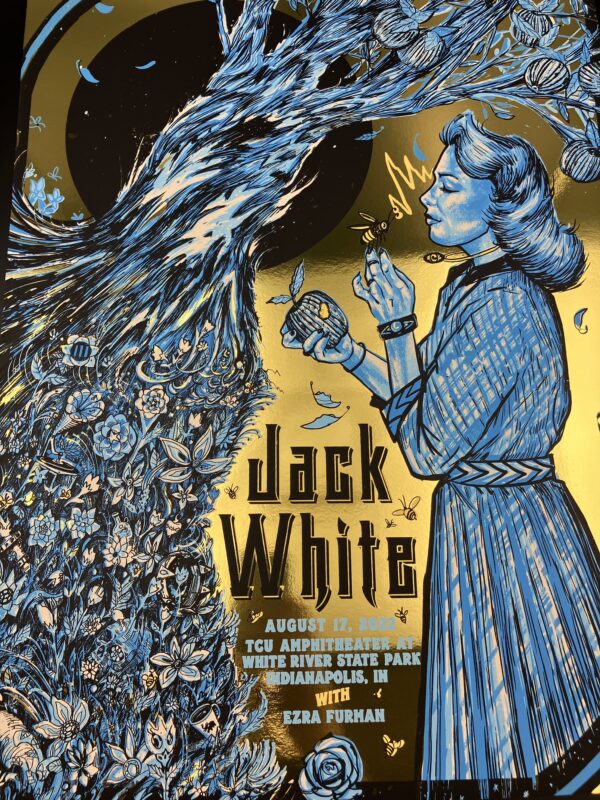 Jack White - Limited Edition Tour Poster August 17, 2022 Indianapolis, IN Gold Foil Variant #38/50 Zeb Love AP